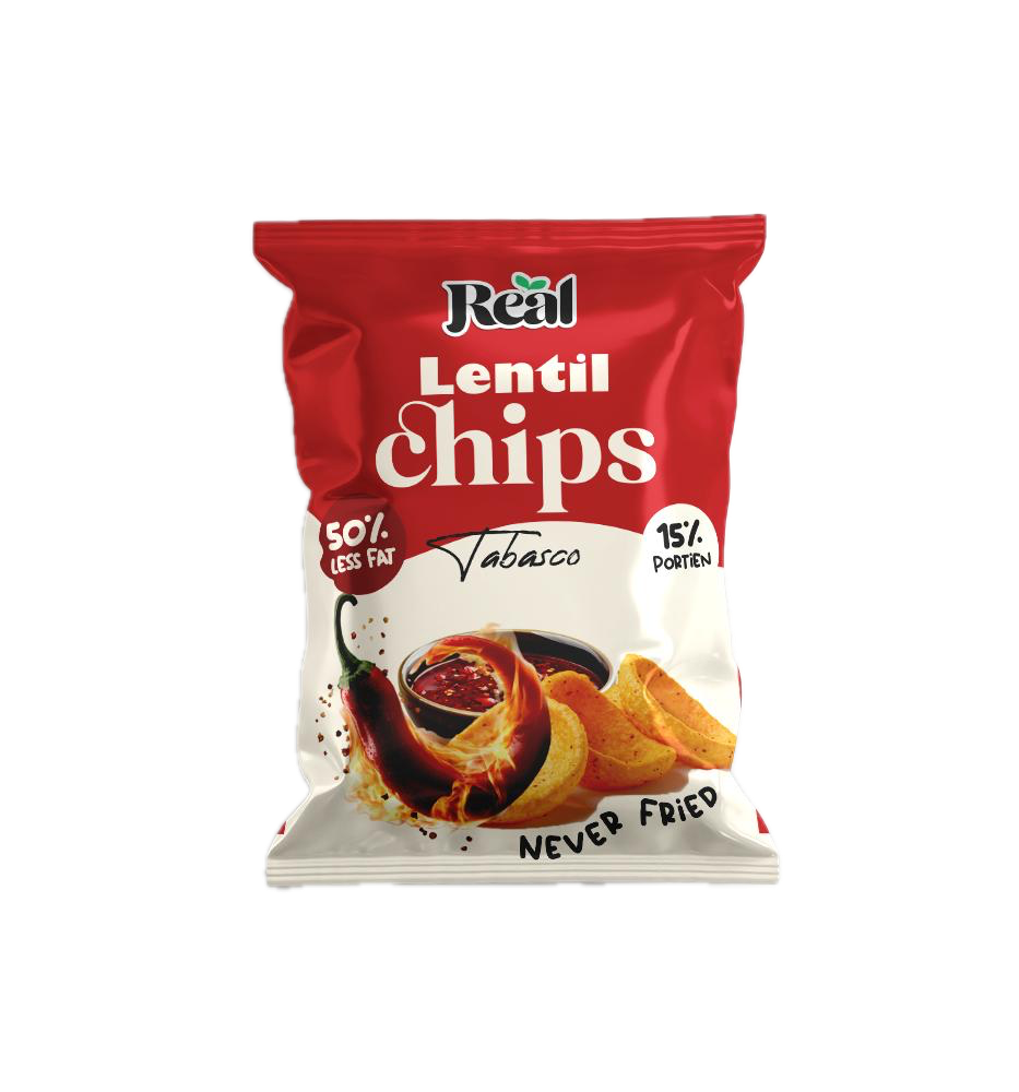 Real Lentil Chips Tabasco 60 gm