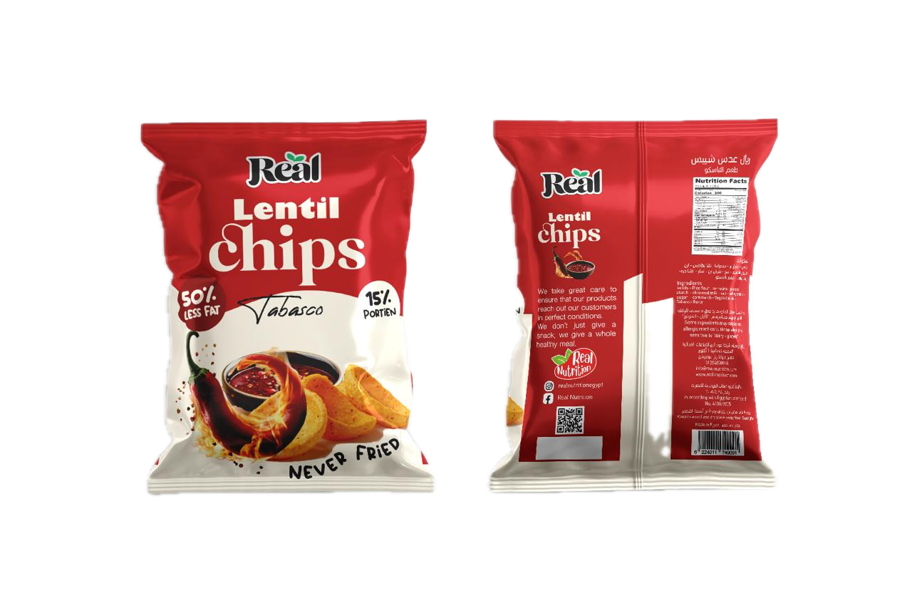 Real Lentil Chips Tabasco 60 gm